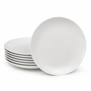 Ceramic Dinner Plate Set Modern White 10 Inch Durable Tableware | Libri e balocchi