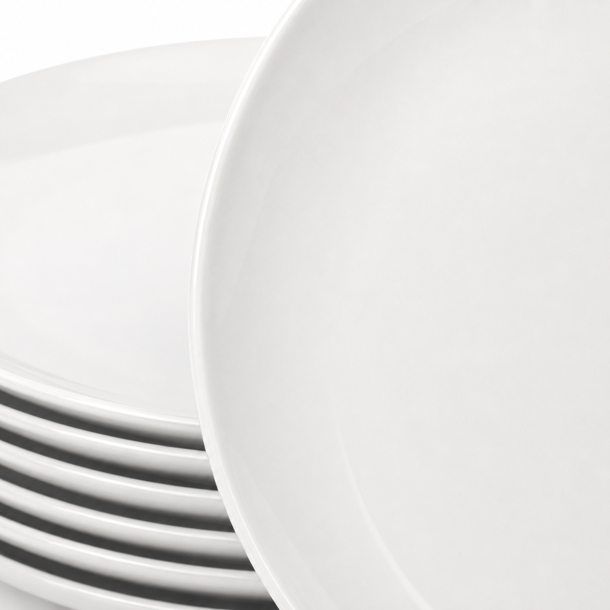 Ceramic Dinner Plate Set Modern White 10 Inch Durable Tableware | Libri e balocchi - Image 2