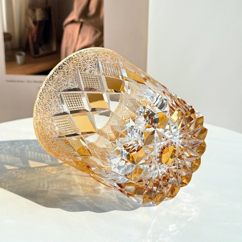 Edo Kiriko Handcrafted Yellow Fluorite Crystal Whisky Glass - Image 6