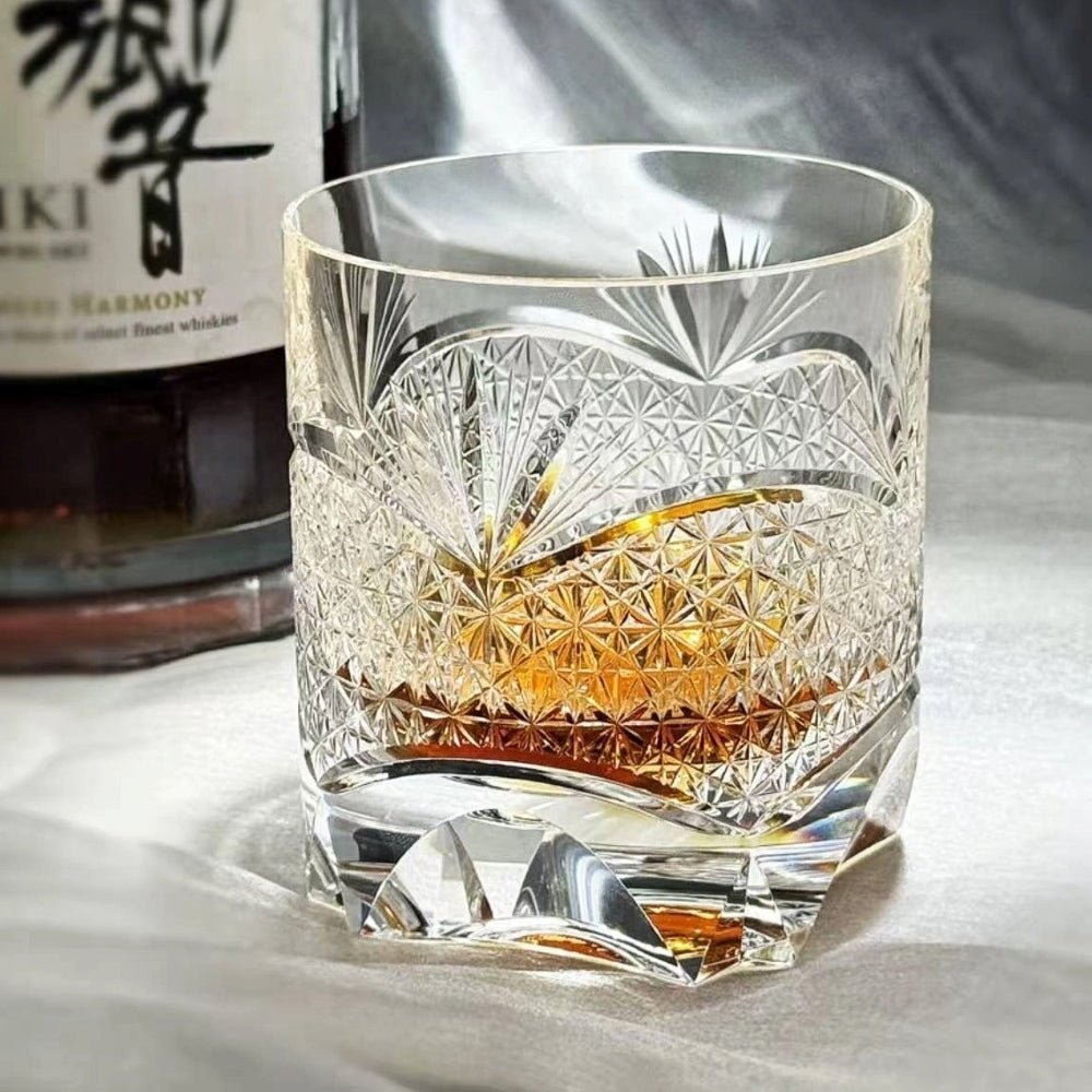 Edo Kiriko Handcrafted Takeha & Chrysanthemum Whisky Glass - Image 8