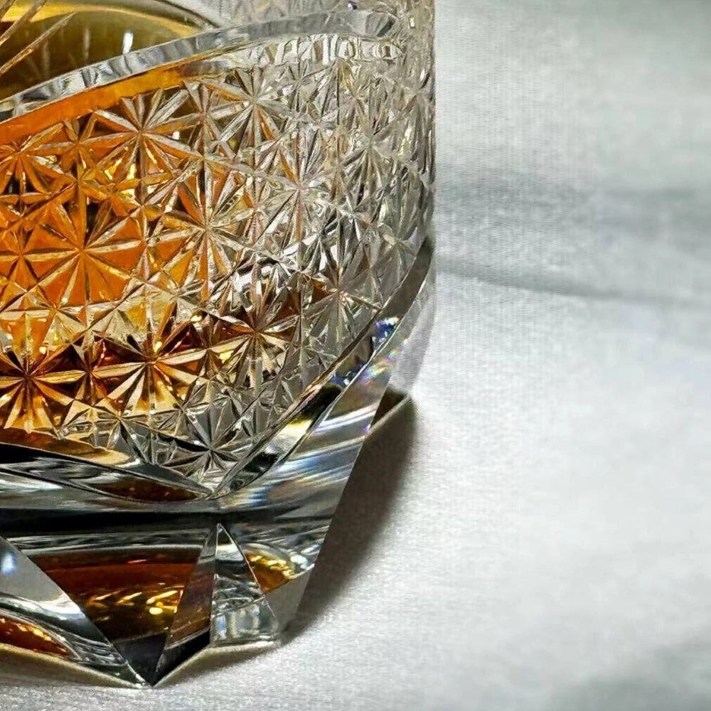 Edo Kiriko Handcrafted Takeha & Chrysanthemum Whisky Glass - Image 4
