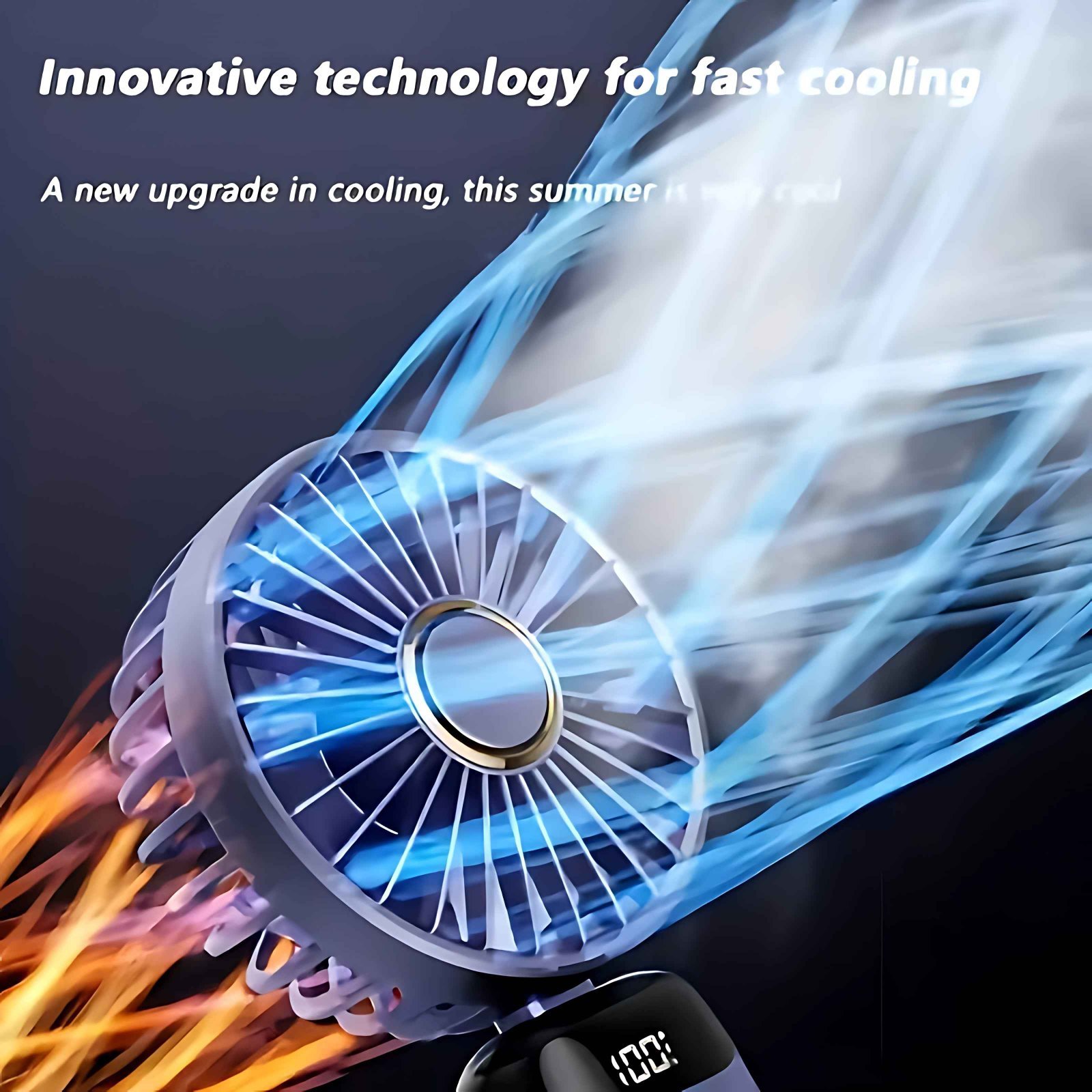 USB Rechargeable Mini Fan – 6 Speed with Smart LED Display - Image 5