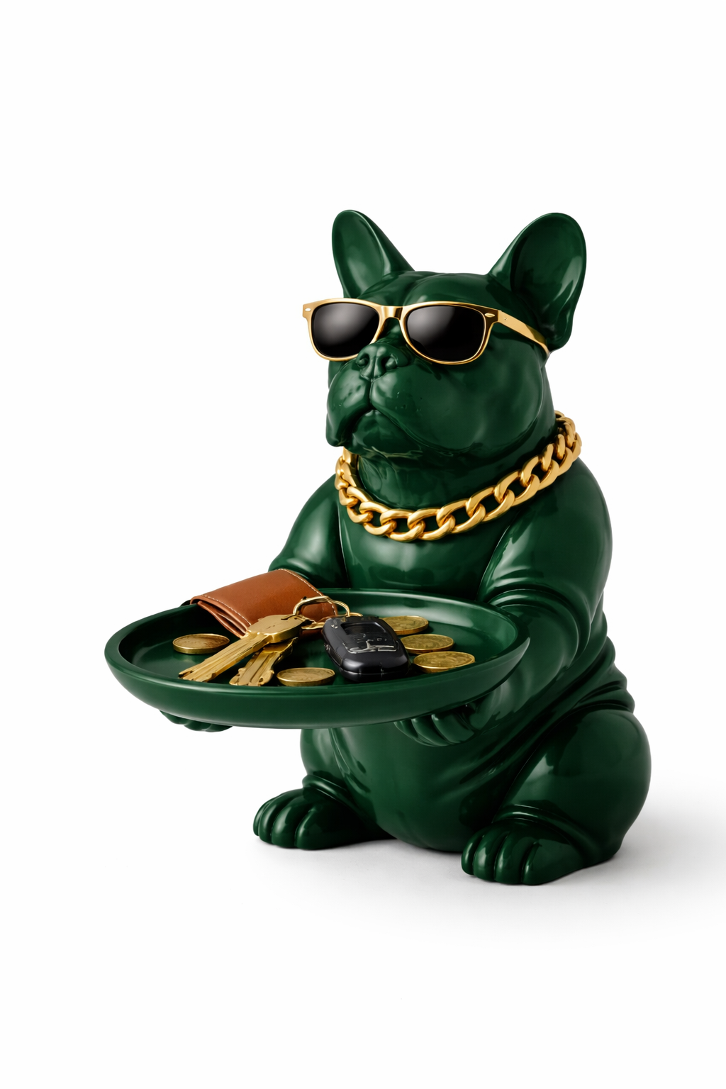Bulldog Dog Figurine Key Storage Box – Resin Home Decor Statue - Image 3