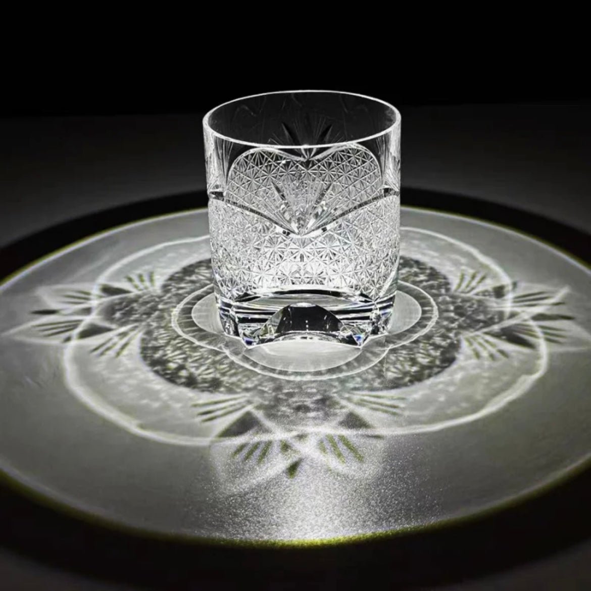 Edo Kiriko Handcrafted Takeha & Chrysanthemum Whisky Glass - Image 2