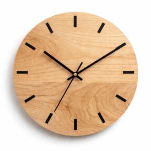 Minimalist Wooden Wall Clock – Natural Wood Texture Silent Clock