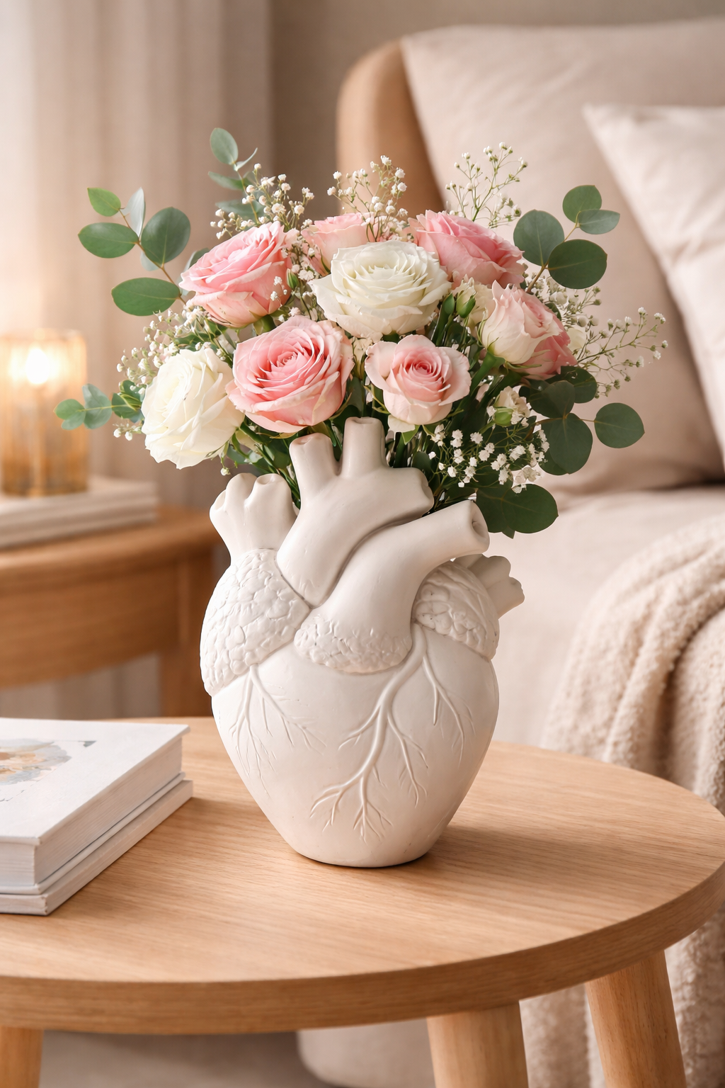 Nordic Anatomical Heart Vase – Resin Decorative Flower Pot for Tabletop - Image 4