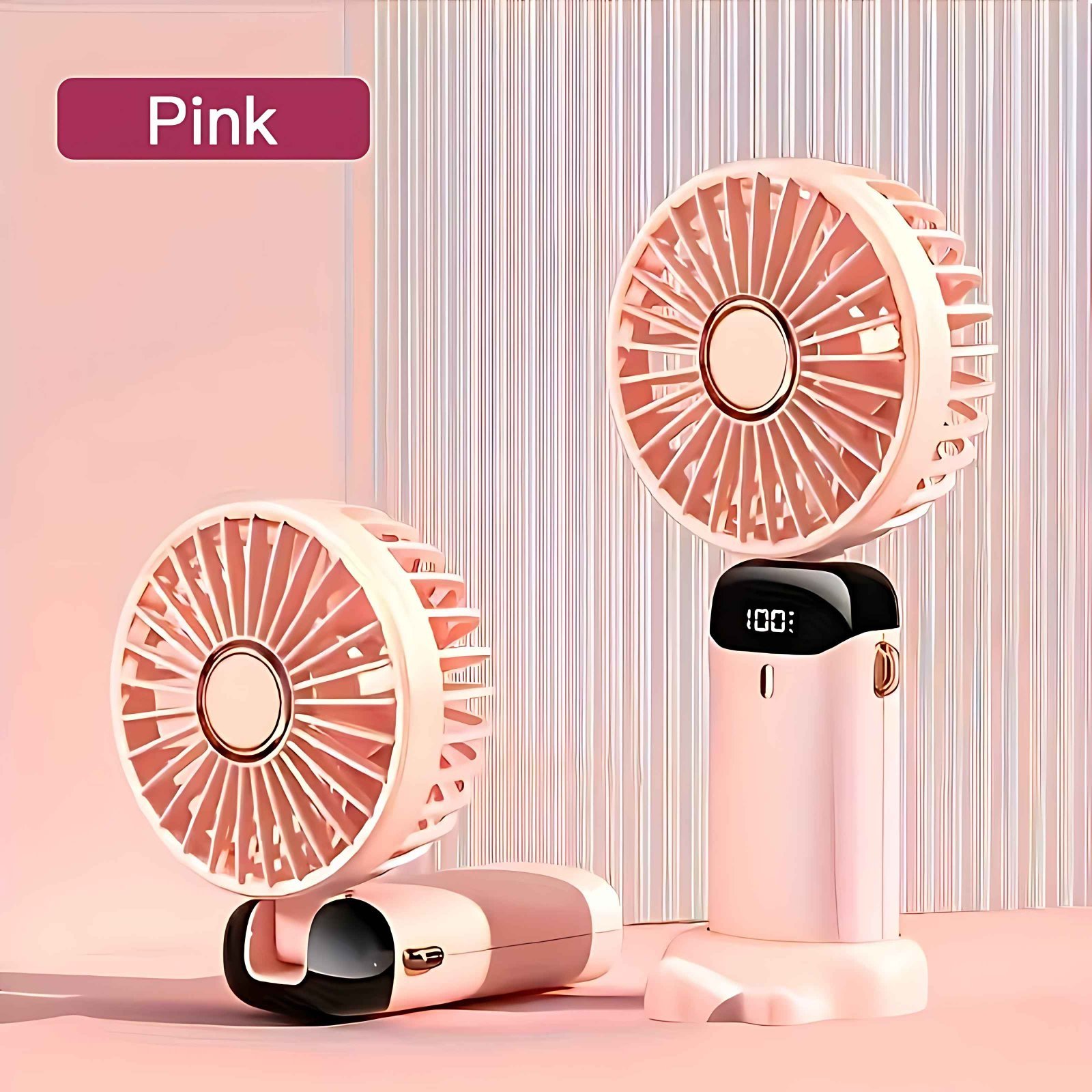 USB Rechargeable Mini Fan – 6 Speed with Smart LED Display - Image 17