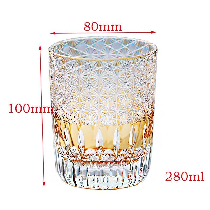 Edo Kiriko Handcrafted Sunset-Toned Crystal Glass - Image 10